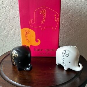 Kate Spade: Woodland Park~Black & White Salt & Pepper shaker set- Elephant